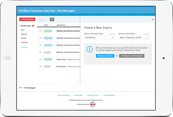 Blue Cross Blue Shield Inbox